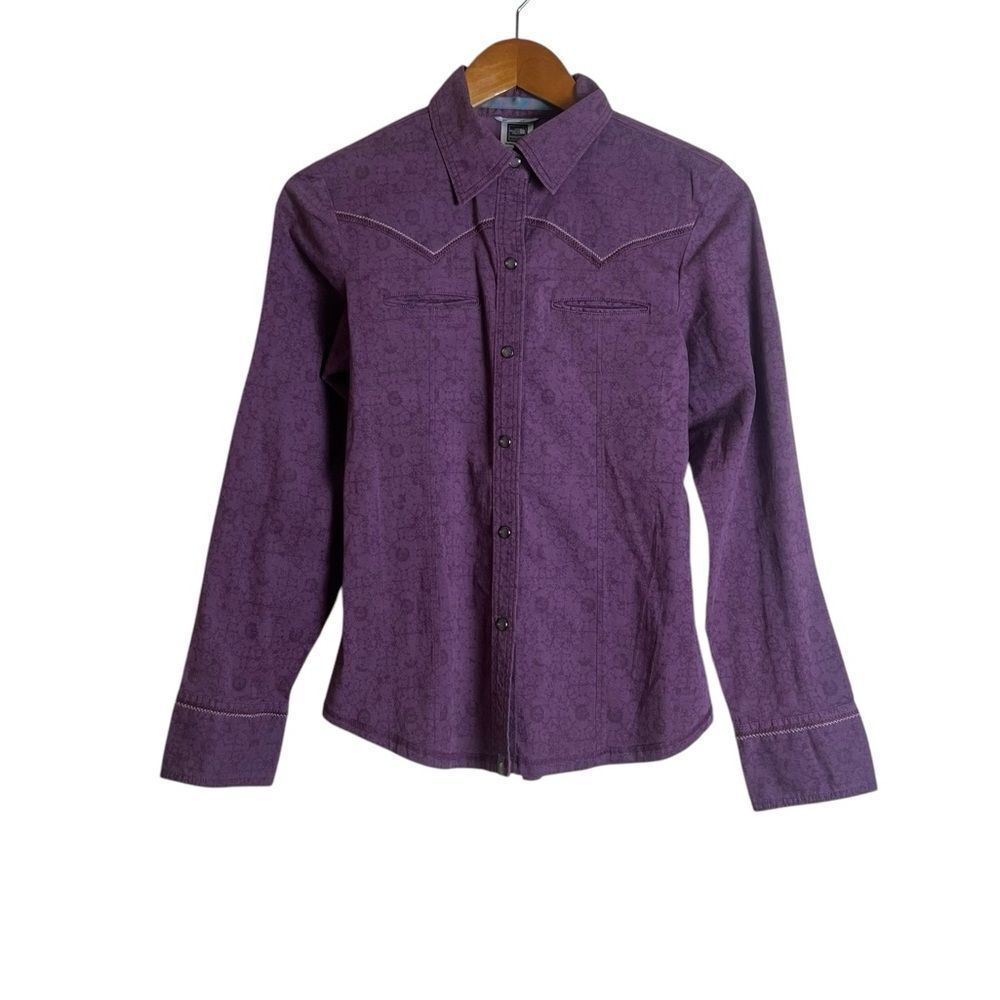 The‎ north face purple snap button western shirt